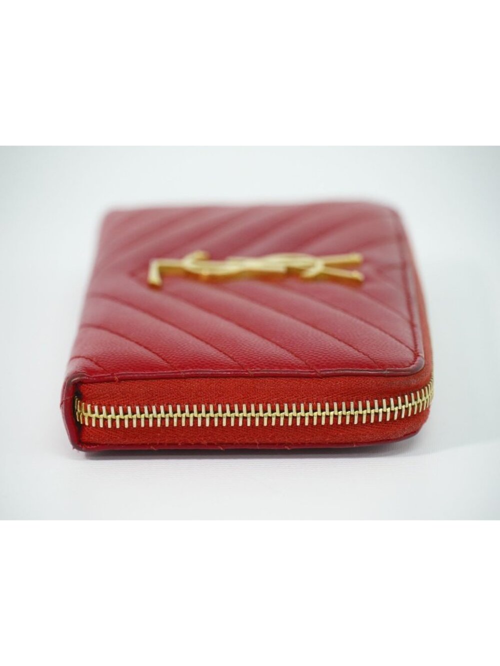 Saint Laurent YSL Cassandra Stitch Leather Zip Around Wallet - Picture 4 of 9